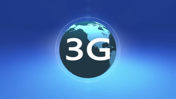 4k 3G symbol with rotateing earth,web tech background. — Stock Video