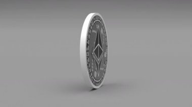 4 k Ethereum sikke eter kripto para birimi Logo 3d döndürme Finans Para iş