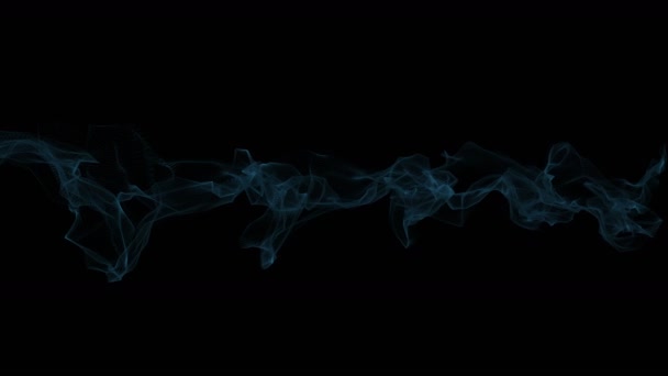 4k Αφηρημένη ροή καπνού fume σύρμα πλέγμα τέχνης γραμμή κορδέλα ύφανση φόντο. — Αρχείο Βίντεο
