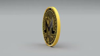 4 k Monero sikke Xmr kripto para birimi Logo 3d döndürme Finans Para iş.