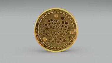 4 k Iota sikke çok kripto para birimi Logo 3d döndürme Finans Para iş.