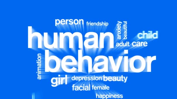 Comportamento Humano Animado Tag Word Cloud, Animação de Design de Texto. — Vídeo de Stock