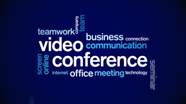 4k Video Conference Animerad Tag Word Cloud, Text Design Animation Typografi. — Stockvideo