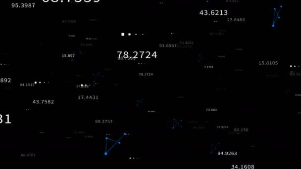 Márgenes 4k y datos digitales de negocios a la deriva a través del ciberespacio. . — Vídeos de Stock