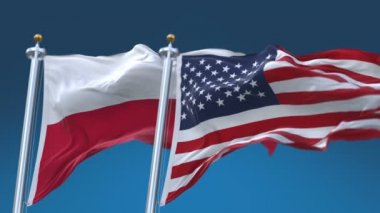 4k Kesintisiz Amerika Birleşik Devletleri ve Polonya Bayrakları arka plan, Abd Abd Pol Pl.