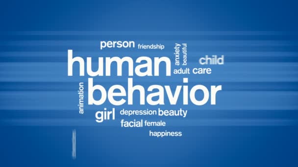 Human Behavior Animated Word Cloud,Text Design Animation. — Stock Video