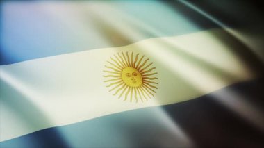 4k Arjantin Ulusal bayrağı Arjantin 'in kusursuz arka planında kırışıyor.