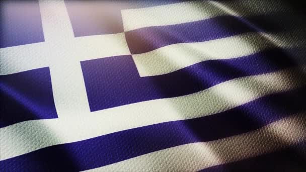 4k Griechenland Nationalflagge Falten Wind in griechischen nahtlosen Schleife Hintergrund. — Stockvideo