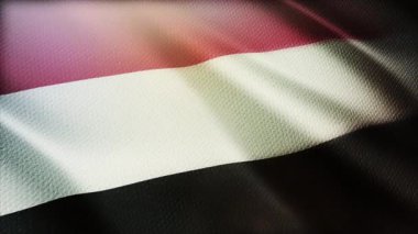 4k Yemen Ulusal Bayrağı Yemen 'in kusursuz arka planında kırışıklıklar.