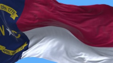 4k Kuzey Carolina bayrağı, Amerika Birleşik Devletleri, kumaş döngü arka plan.