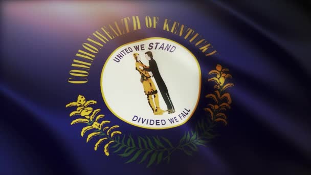 4k Kentucky σημαία, Ηνωμένες Πολιτείες Αμερικής, υφασμάτινη υφή βρόχο φόντο. — Αρχείο Βίντεο