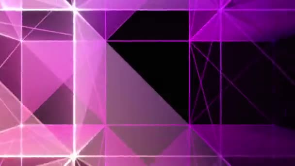 4К абстрактное геометрическое пространство спектра, куб в вычислительном ядре, бесшовный цикл . — стоковое видео