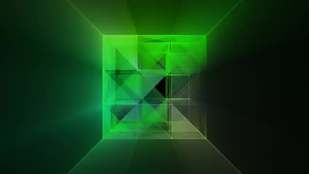 Spectre audio de boîte 4K 3d, cube dans le noyau informatique avec des flux d'information.