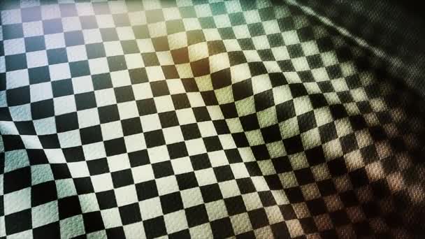 Drapeau de course à carreaux 4k tissu de soie flottant Vérifier les drapeaux de course, agitant le tissu.