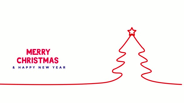 La ligne rouge apparaît sur un fond blanc qui dessine un arbre de Noël, dont le sommet est décoré d'une étoile, l'inscription Marier Noël et Bonne année apparaît en rouge.. Les étoiles sont visibles autour du sapin de Noël 