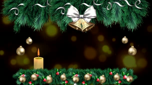 Veselé vánoční pozdrav animace — Stock video