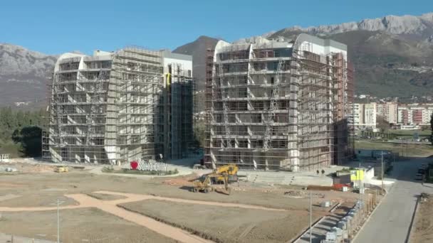 Bar Montenegro January 2020 Construction Work Construction Site City Sunny — Stock Video