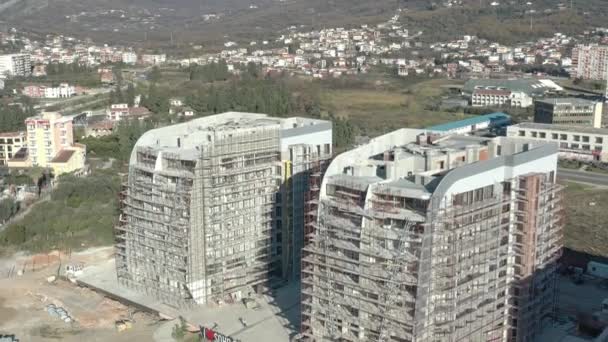 Bar Montenegro Janeiro 2020 Construção Canteiro Obras Cidade Dia Ensolarado — Vídeo de Stock