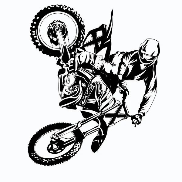Fmx Trik Jezdec Bílém Pozadí Izolované Eps Royalty Free Stock Ilustrace