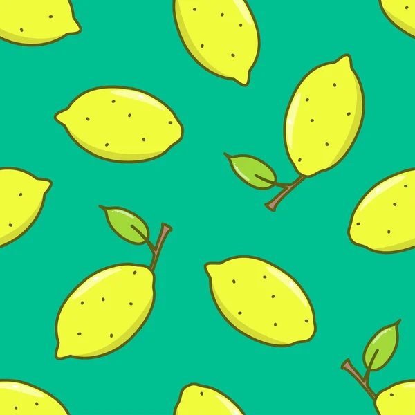 黄色的柠檬无缝模式. — 图库矢量图片