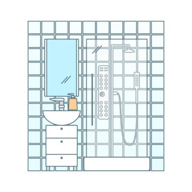 Vektör banyo iç.