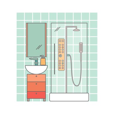 Vektör banyo iç.