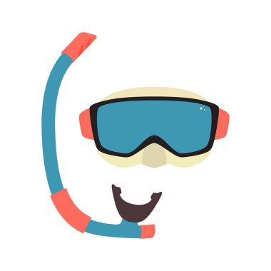 Dalış maske ve şnorkel. Beyaz arka plan üzerinde izole. Vektör.