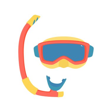 Dalış maske ve şnorkel. Beyaz arka plan üzerinde izole. Vektör.