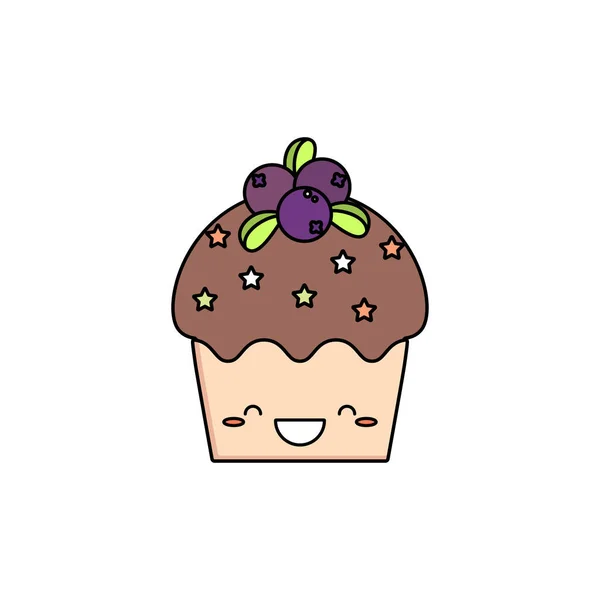 Chocolade muffin. Vector. — Stockvector