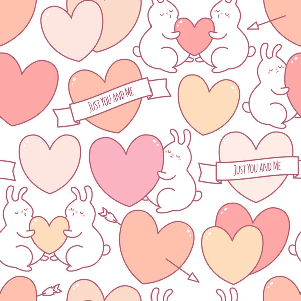 Valentines day seamless pattern. Vector. — Stock Vector