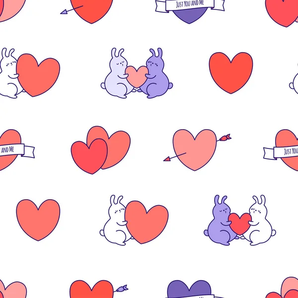 Valentines day seamless pattern. Vector. — Stock Vector