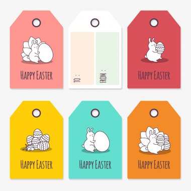 Paskalya tavşanı ve yumurta. Vektör.