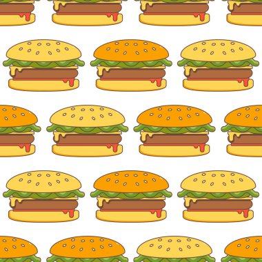 Hamburger seamless modeli. Vektör.