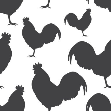 Horoz siluetleri. Vektör.