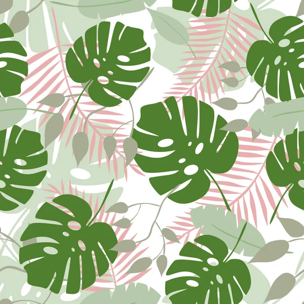 Fond floral tropical, motif sans couture — Image vectorielle
