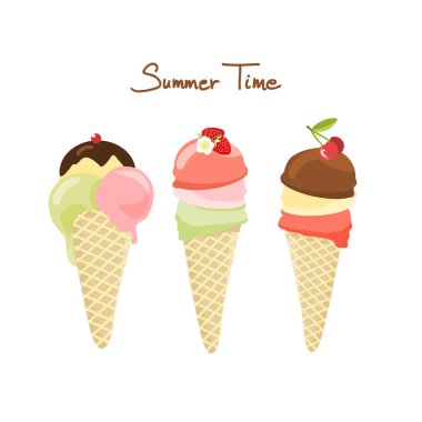 Ağaç buz kremleri, vektör çizim