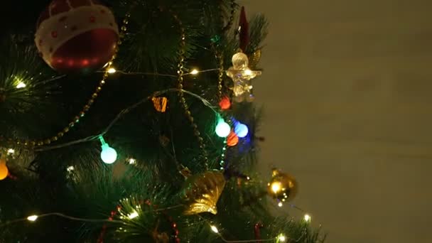 Albero di Natale decorato. Sfondo di Natale — Video Stock