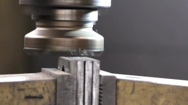 Metal işleme Freze Makinası yakın çekim görüntüleri