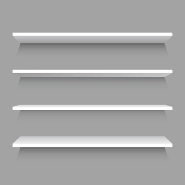 Boş gerçekçi beyaz Dükkanı raf