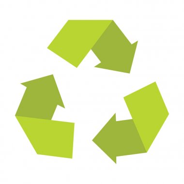 Ecologycal düz yeşil geri dönüşüm Eko işareti üzerinde beyaz backgro izole