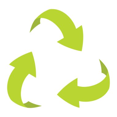 Ecologycal düz yeşil geri dönüşüm Eko işareti üzerinde beyaz backgro izole