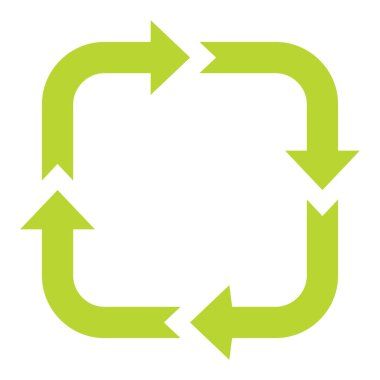Ecologycal düz yeşil geri dönüşüm Eko işareti üzerinde beyaz backgro izole