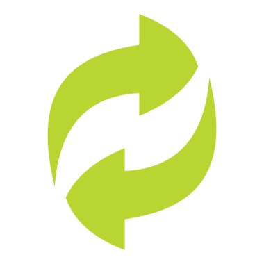 Ecologycal düz yeşil geri dönüşüm Eko işareti üzerinde beyaz backgro izole