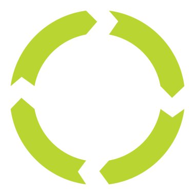 Ecologycal düz yeşil geri dönüşüm Eko işareti üzerinde beyaz backgro izole