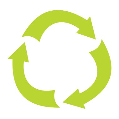 Ecologycal düz yeşil geri dönüşüm Eko işareti üzerinde beyaz backgro izole