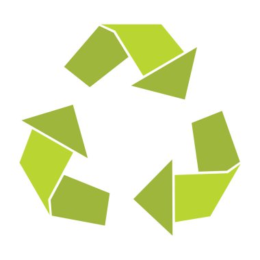 Ecologycal düz yeşil geri dönüşüm Eko işareti üzerinde beyaz backgro izole