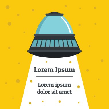 Düz çizgi film vektör çizim ile karanlık gökyüzü üzerinde ufo kaçırma