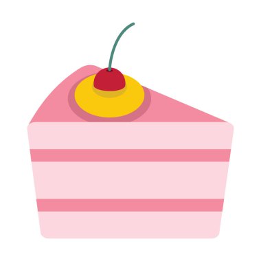 Beyaz arka plan üzerinde izole karikatür lezzetli kek