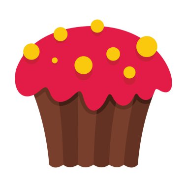 Beyaz arka plan üzerinde izole karikatür lezzetli kek