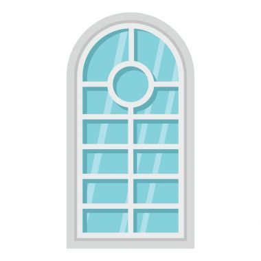 Beyaz arka plan üzerinde izole düz mimari pencere simgesi